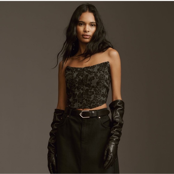 Anthropologie Strapless Seamed Corset Bustier Top XL - Picture 6 of 8